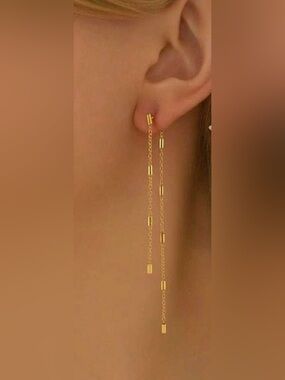 Elegant Gold Threader Drop Earrings A2133